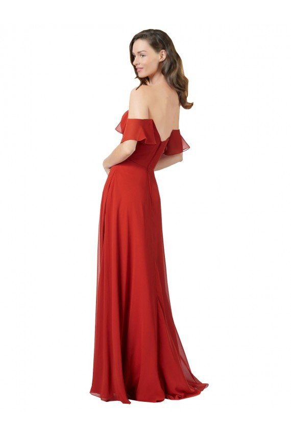Chiffon A-Line Bridesmaid Dress with Ruched Bodice Bristol