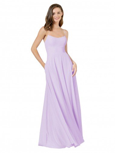 Simple Chiffon Bridesmaid Dress with Pocket Bristol