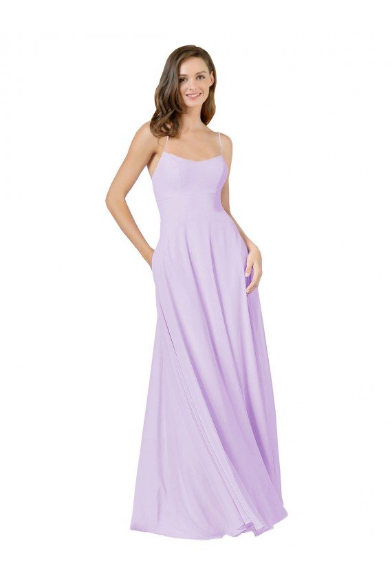 Simple Chiffon Bridesmaid Dress with Pocket Bristol