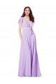 Flutter Sleeves V-Neck Chiffon Bridesmaid Dress Bristol
