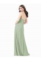 Floor Length Long Chiffon Bridesmaid Dress with Side Slit Bristol