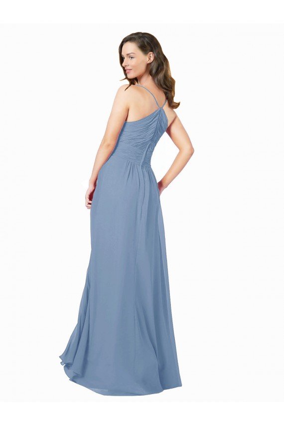 A-Line Ruched V-Neckline Chiffon Bridesmaid Dress Bristol
