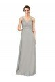 V-Neck Chiffon Bridesmaid Dress with Illusion Gathered Bodice Bristol