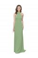 High Collar Halter Neck Chiffon Bridesmaid Dress with Long Back Tie Bristol