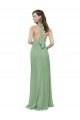 High Collar Halter Neck Chiffon Bridesmaid Dress with Long Back Tie Bristol