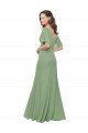 Chiffon V-Neckline Wrap Bridesmaids Dress With Double Flutter Sleeve Bristol