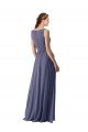 V-Neck Long Draped A-Line Chiffon Bridesmaid Dress Bristol