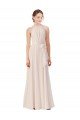 Tie Neck Long Chiffon A-Line Bridesmaid Dress with Sheer Back Bristol
