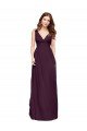 Plunging V-Neckline Long Chiffon Bridesmaid Dress with Deep V-Back Bristol