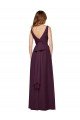 Plunging V-Neckline Long Chiffon Bridesmaid Dress with Deep V-Back Bristol