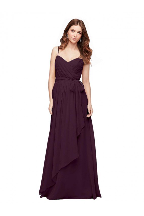 Wrapped Sweetheart Neckline Long Chiffon Bridesmaid Dress  Bristol