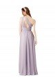 One Shoulder Chiffon Bridesmaid Dress with Front Keyhole and Shirred Bodice Bristol