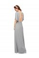 V-Neck Long Chiffon Bridesmaid Dress with Dolman Sleeved Bodice and Slit Bristol