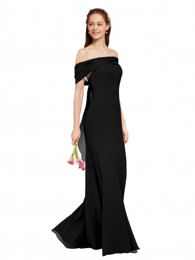 Fit and Flare Long Chiffon Bridesmaid Dress / Prom Dress with Sash and Open Back Bristol