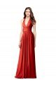 Halter V-Neck A-Line Chiffon Bridesmaid Dress with Shirred Skirt Bristol