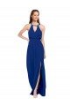 High Keyhole Neck Long Chiffon Bridesmaid Dress with Slit Bristol