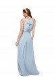 High Keyhole Neck Long Chiffon Bridesmaid Dress with Slit Bristol