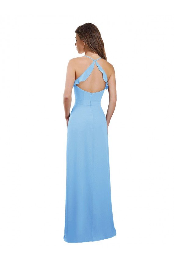 Slim Chiffon Bridesmaid Dress with Ruffled Sweetheart Neckline Bristol