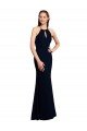 Fluted Long Chiffon Bridesmaid Dress with Halter Neckline and Keyhole Bristol