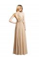 Draped Long Chiffon A-Line Dress with Cascading Ruffles Bristol