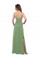 One Shoulder Chiffon Bridesmaid Dress with Pleats and Side Slit Bristol