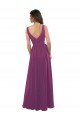Long Chiffon A-Line Bridesmaid Dress with V-Neck Wrap Bodice Bristol