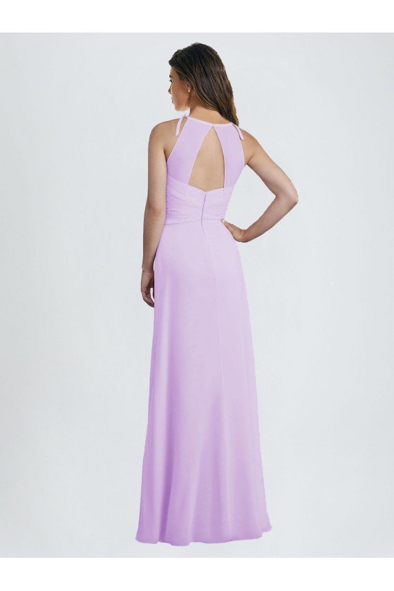 Sweetheart Long Chiffon Bridesmaid Dress with Halter Straps Bristol