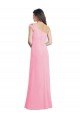Single Shoulder Chiffon Bridesmaid Dress with Draped Bodice Bristol