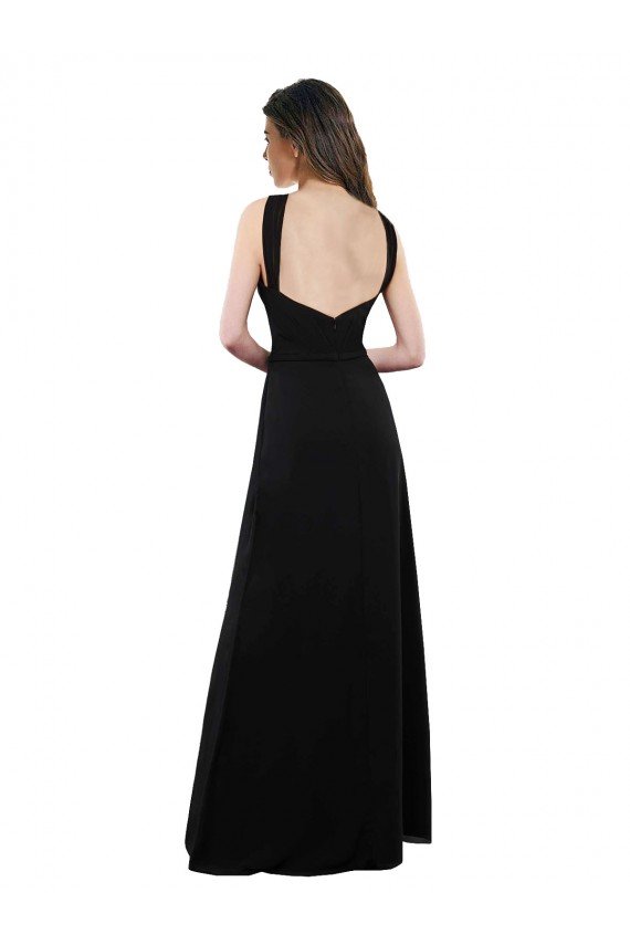 Chiffon A-Line Bridesmaid Dress with Criss Cross Halter Top Bristol