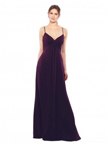 Floor Length A-Line Chiffon Bridesmaid Dress with Criss Cross Back Bristol