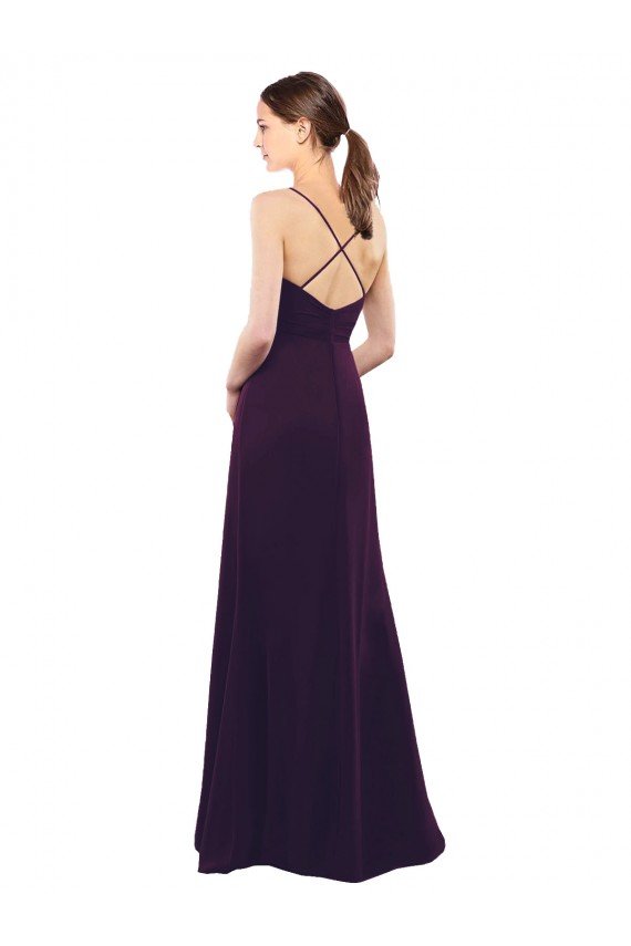 Floor Length A-Line Chiffon Bridesmaid Dress with Criss Cross Back Bristol