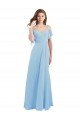 Cold Shoulde Chiffon Bridesmaid Dress with Wrap Bodice Bristol