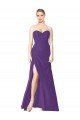 Strapless Chiffon Bridesmaid Dress with Pleated Wrap Bodice and Side Slit Bristol