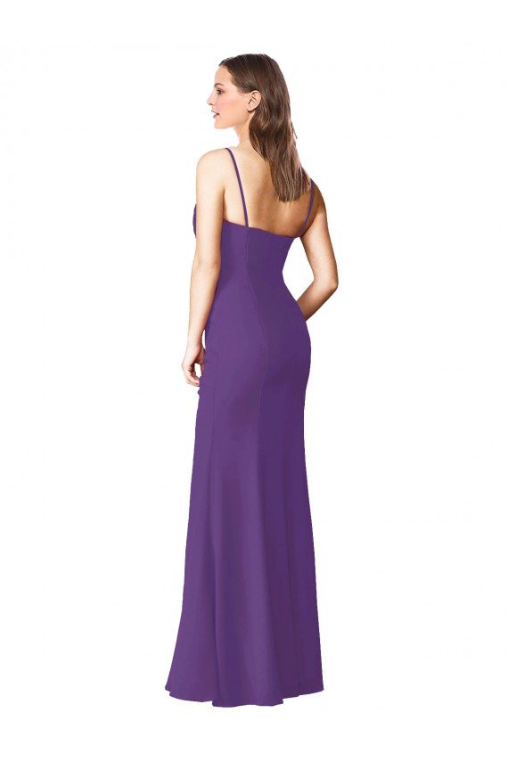 Strapless Chiffon Bridesmaid Dress with Pleated Wrap Bodice and Side Slit Bristol