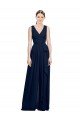 V-Neck Ruched Chiffon Bridesmaid Dress with Waistband Bristol