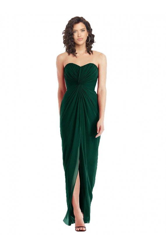 Twist Front Draped Chiffon Bridesmaid Dress with Slit Bristol