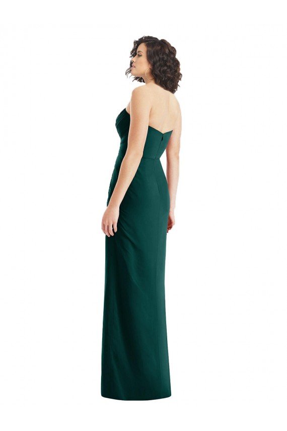 Twist Front Draped Chiffon Bridesmaid Dress with Slit Bristol