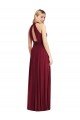 High-Neck Open Back Shirred Halter Maxi Bridesmaid Dress Bristol