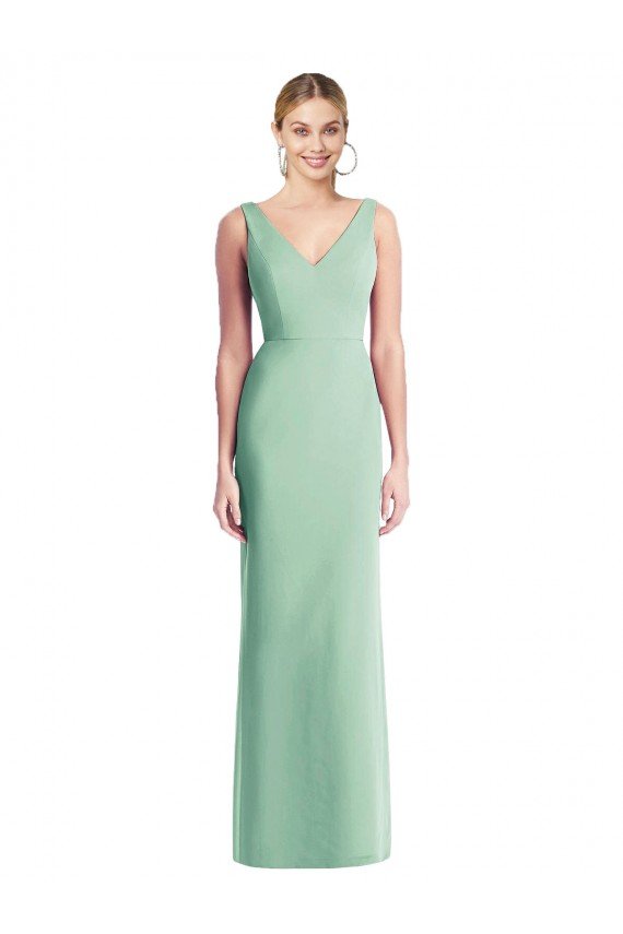Sleeveless Tie Back Chiffon Trumpet Chiffon Bridesmaid Dress Bristol
