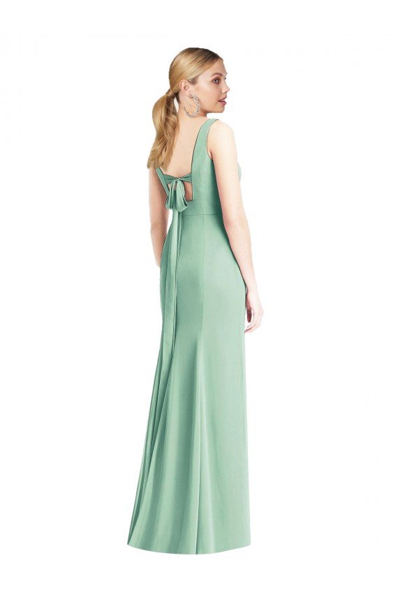 Sleeveless Tie Back Chiffon Trumpet Chiffon Bridesmaid Dress Bristol