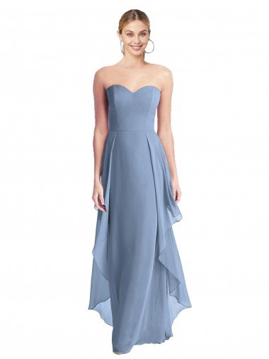 Strapless Chiffon Bridesmaid Dress with Skirt Overlay Bristol