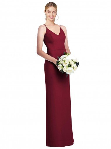 Full Length Draped Blouson Back Chiffon Maxi Bridesmaid Dress Bristol