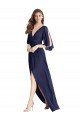 Split Sleeves Backless Chiffon Maxi Bridesmaid Dress Bristol