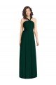 Draped Halter Neck Long Chiffon Bridesmaid Dress with Low Back Bristol