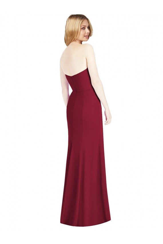 Strapless Chiffon Trumpet Bridesmaid Dress with Front Slit Bristol