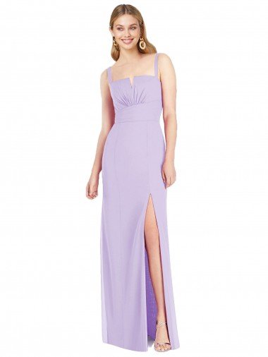 Spaghetti Straps Mermaid Chiffon Bridesmaid Dress with Side Front Slit Bristol