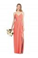 Spaghetti Strap Draped Skirt Chiffon Bridesmaid Dress with Front Slit Bristol