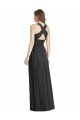 Full Length V-Neck Chiffon Bridesmaid Dress with Wide Criss Cross Straps Bristol