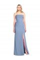 Trumpet Full Length Strapless Chiffon Bridesmaid Dress with Slit Bristol