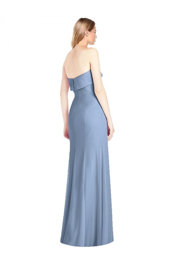 Trumpet Full Length Strapless Chiffon Bridesmaid Dress with Slit Bristol